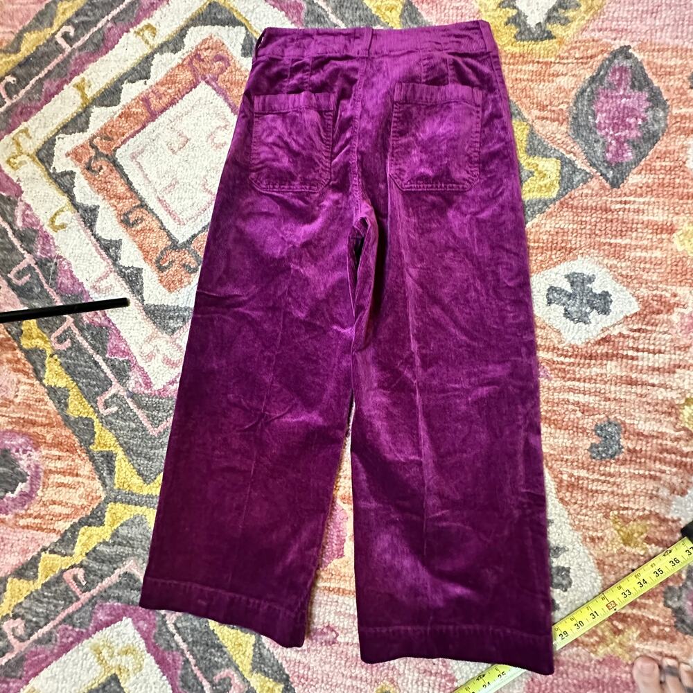 Maeve The Collette Purple Corduroy Wide Leg Crop Pants - Picture 4 of 6